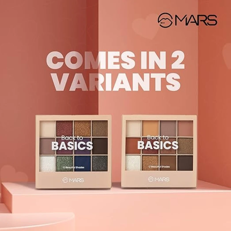 MARS 12 Shades Back to Basics Eyeshadow Palette with Free Applicator | Matte | Shimmer | Beginner Friendly & Long Lasting Eye Shadow Palette | (14.4 gm) (Shade-01) thumbnail 3